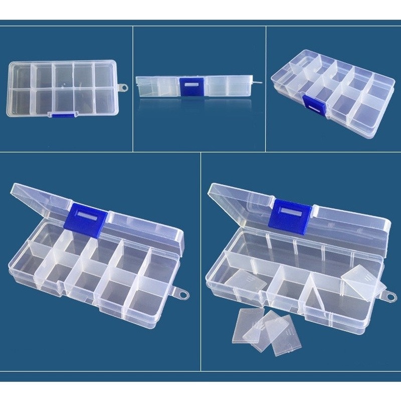 Hộp nhựa PP trong suốt 10 ngăn chứa đồ tiện lợi 211014