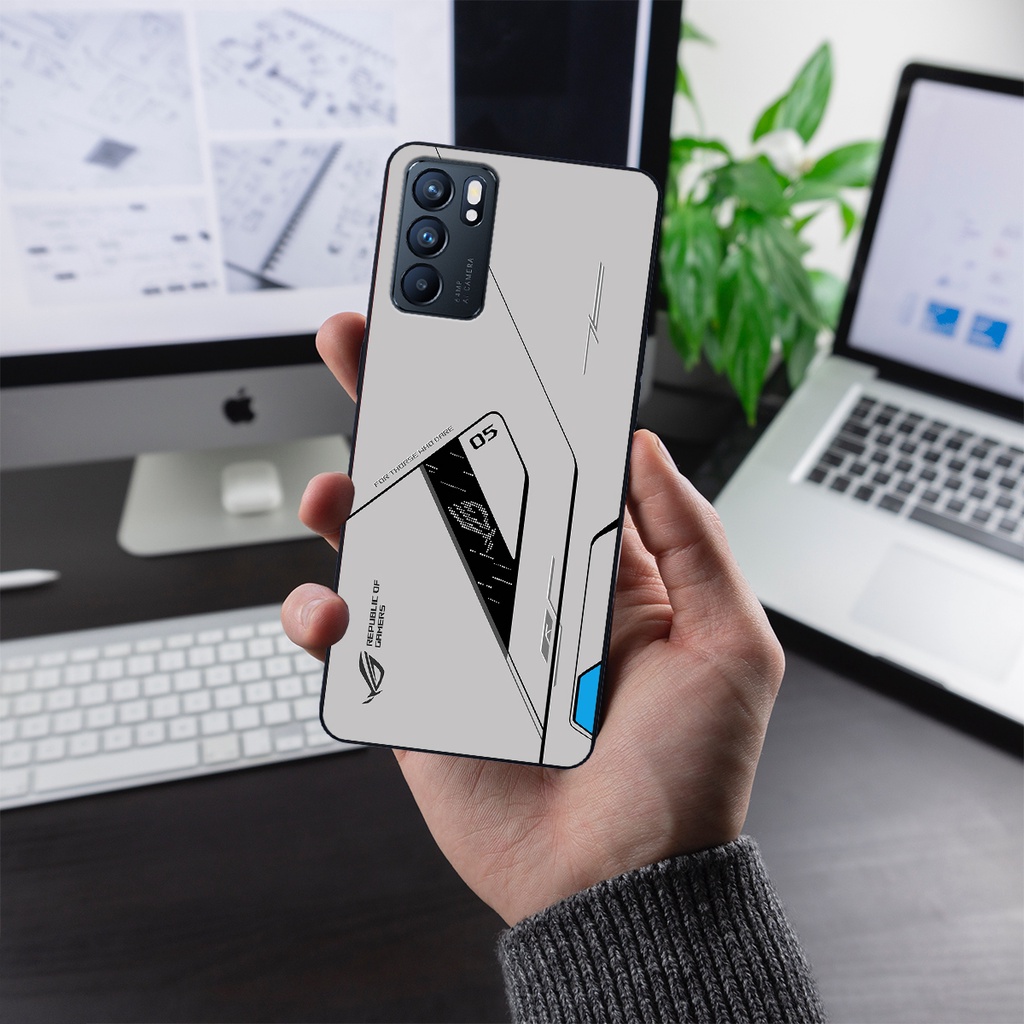 Ốp lưng OPPO Reno 6, Reno 6 Z 5G - ROG Gaming edition, chất liệu kính cường lực