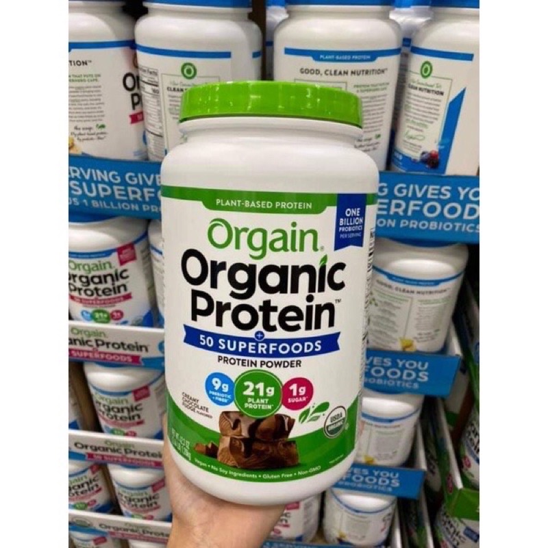 Bột đạm Orgain Organic Protein bột đạm thực vật hữu cơ [Hàng Mỹ]