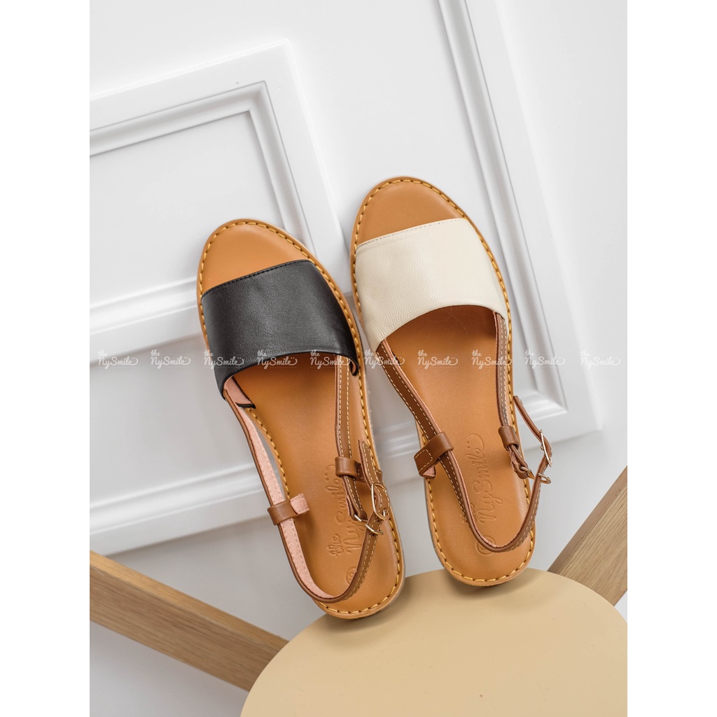 Giày sandal bản ngang da bò  - FREESHIP - THENYSMILE - KATU