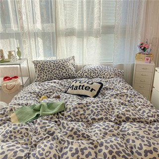 Set chăn ga gối cotton poly nhập khẩu - freeship - Da báo - set 4 món