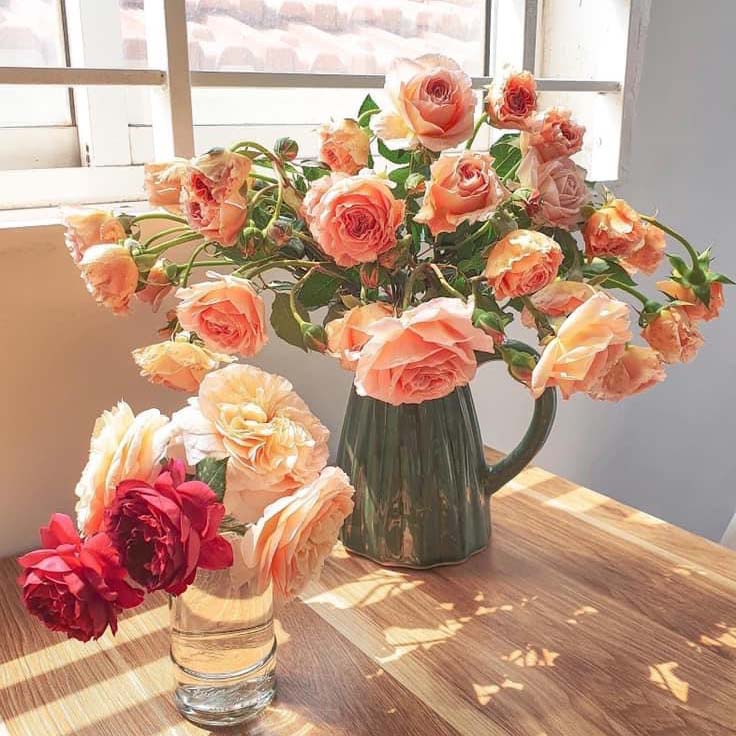 Lọ hoa gốm sứ Bát Tràng dáng quai sữa cao 22 cm màu xanh - Bình cắm hoa trang trí decor phòng khách, bàn làm việc đẹp