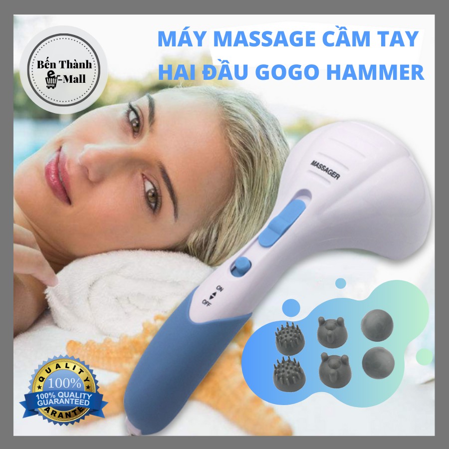 [✈️ [Freeship] Máy massage cầm tay GOGO MASSAGE HAMMER [2 đầu massage kép] [Công suất 28W]