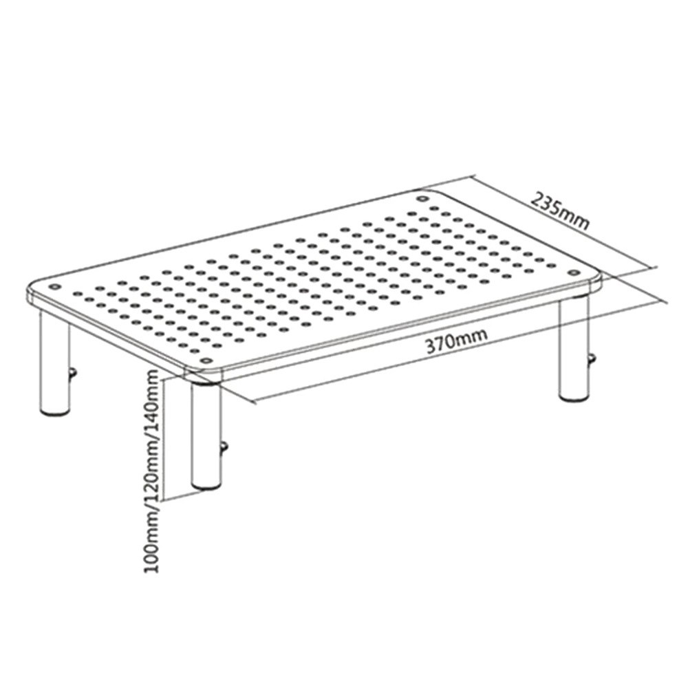 Giá Đỡ Màn Hình Máy Tính Bằng Kim Loại 3 Tầng Kèm Lưới Tản Nhiệt Có Thể Điều Chỉnh Độ Cao