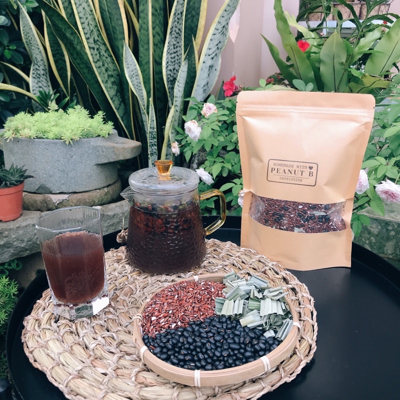 Trà gạo lứt, đậu đen, lá dứa (rang tay)