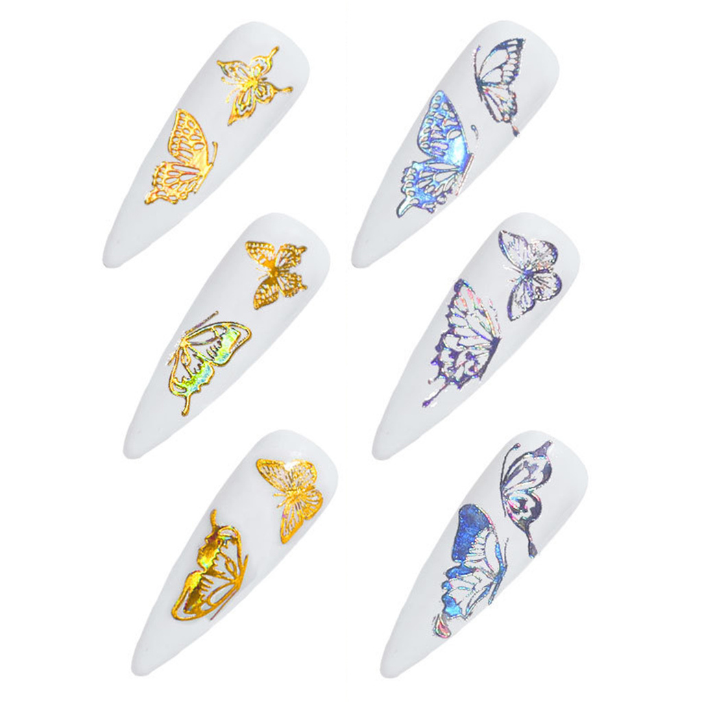 [Hàng mới về] Bộ 3 Tờ Miếng Dán Trang Trí Móng Tay Hình Bướm Xinh Xắn