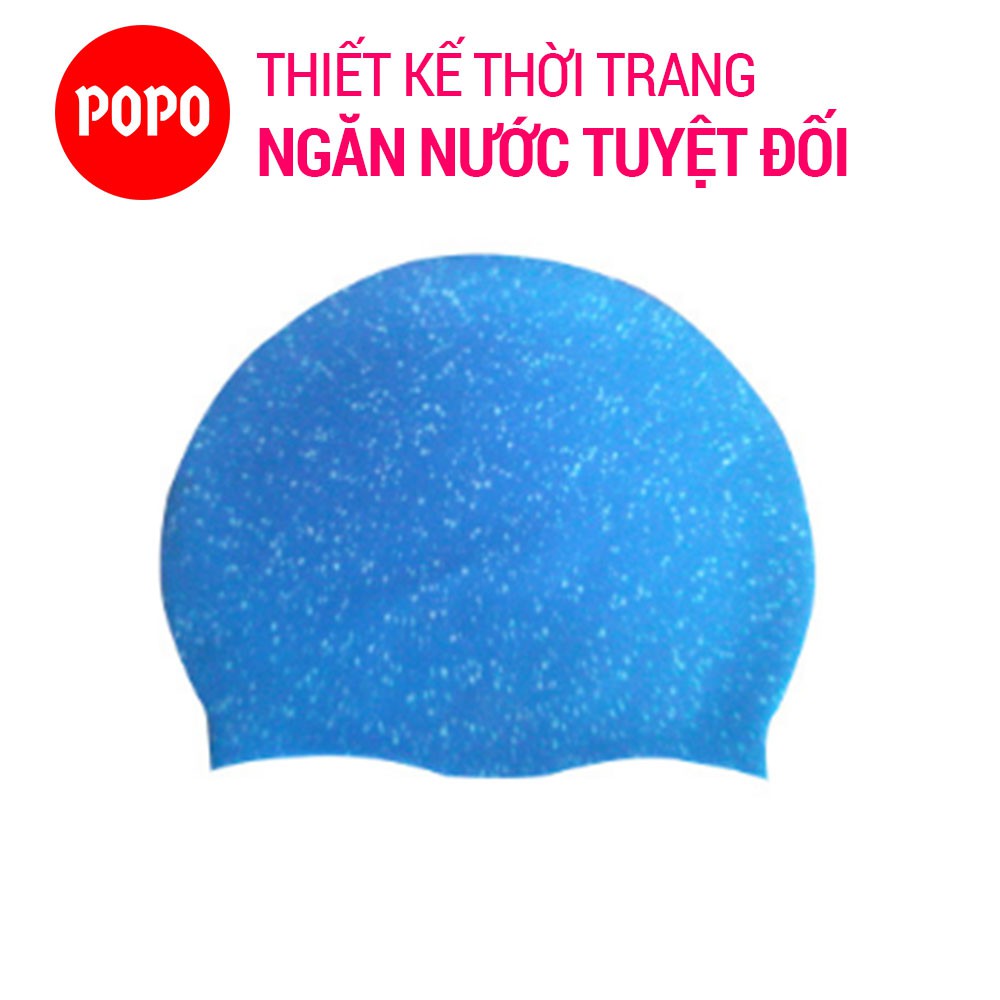 Mũ bơi người lớn chất liệu silicone POPO CA101 dùng cho nam nữ, trẻ em trên 6 tuổi