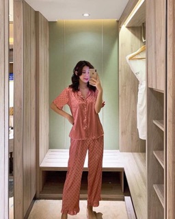 Bộ lụa cộc tay quần dài