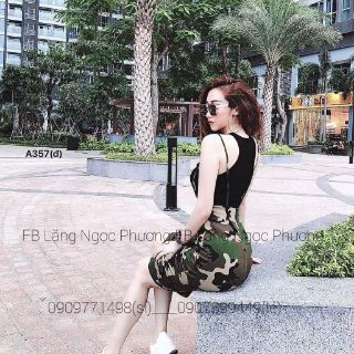 Set yếm váy lính + áo sát nách