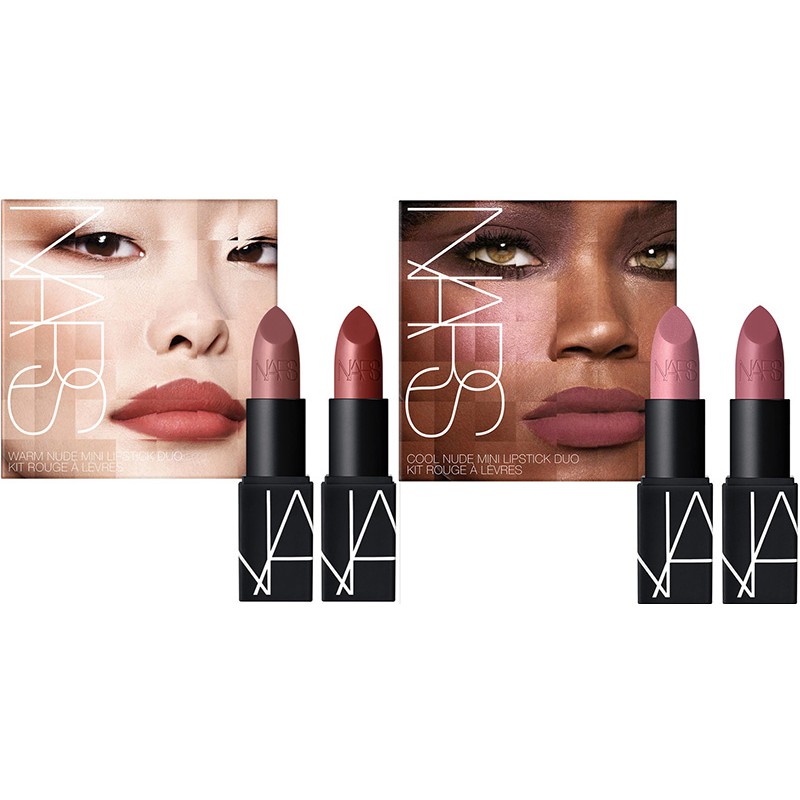 Nars - Set 2 Cây Son Mini Tone Nude Lì Nars Cool/Warm Nude Mini Lipstick Duo