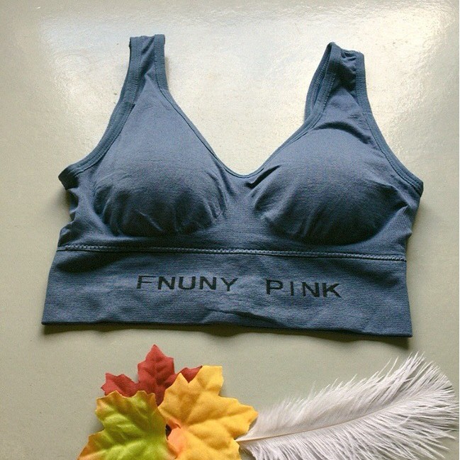 Áo bra nữ tập gym, yoga năng động có chữ FUNNY PINK