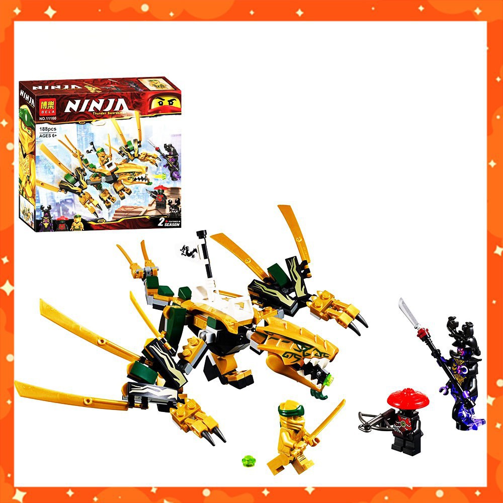 . 🔥HOT🔥 [ ĐỒ CHƠI LEGO GIÁ RẺ ] Đồ chơi xếp hình lego 💎 Lắp ghép Lego Ninjago Rồng Vàng Huyền Thoại 11160 ảnh thật *