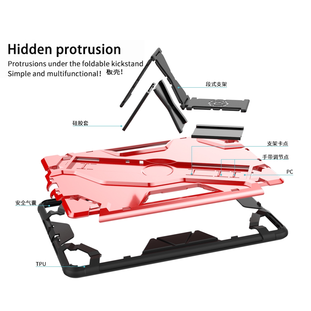 Ốp máy tính bảng bằng TPU và PC có vòng đeo tay chống sốc cho iPad 9.7 2017 2018 Air 2 5 6 Mini 1 2 3 4 5 Pro 11 | BigBuy360 - bigbuy360.vn