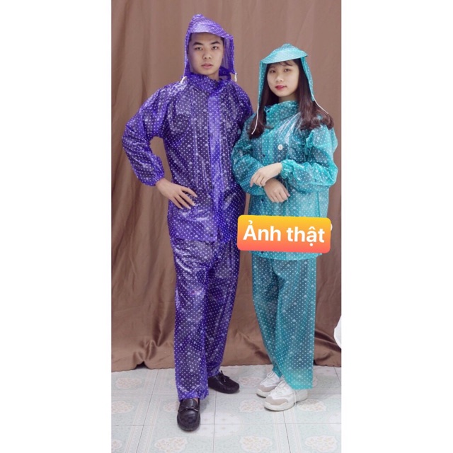 Áo mưa bộ chấm bi