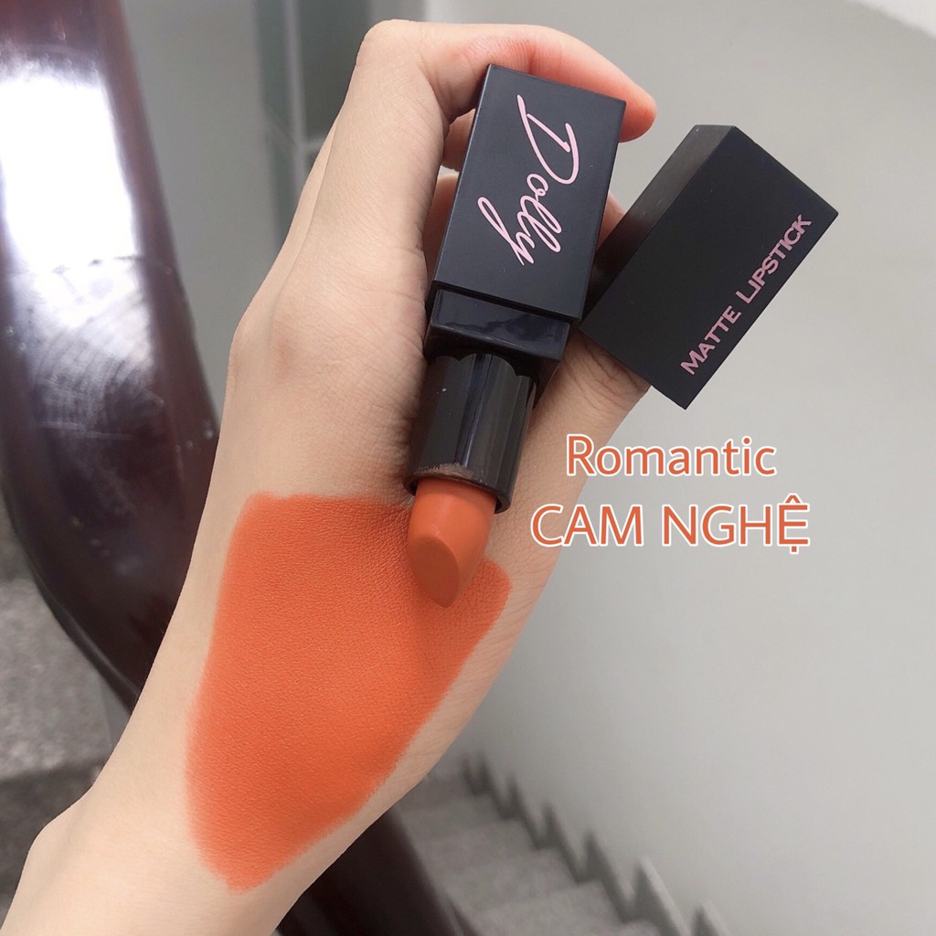 [Cam Nghệ] Romantic Son Sáp Phủ Phấn Dolly Không Chì Màu Cam Nghệ