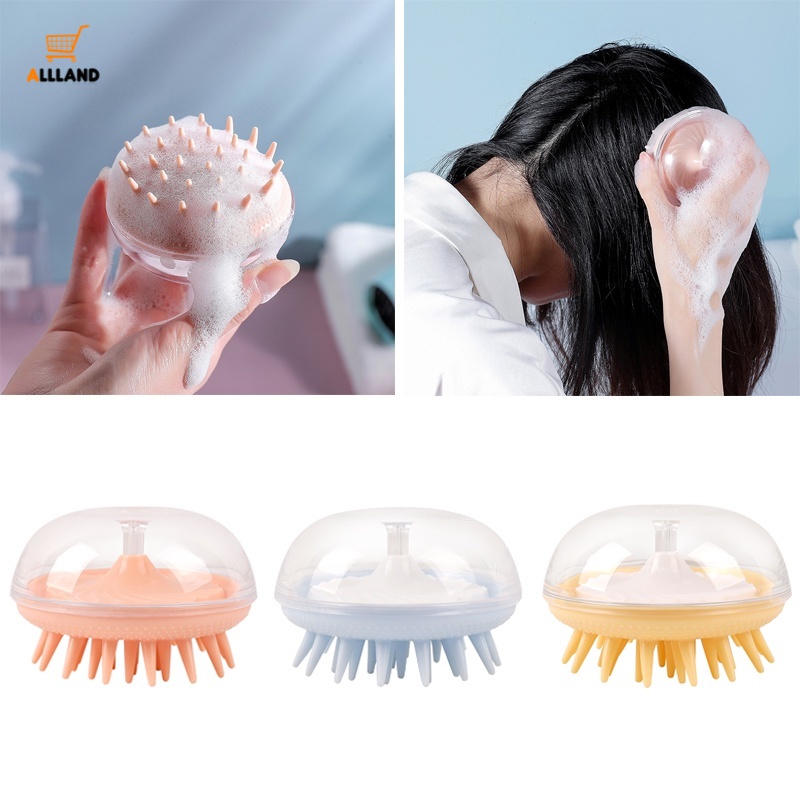 [Hàng mới về] Lược chải tóc bằng silicon mát xa da đầu tiện dụng