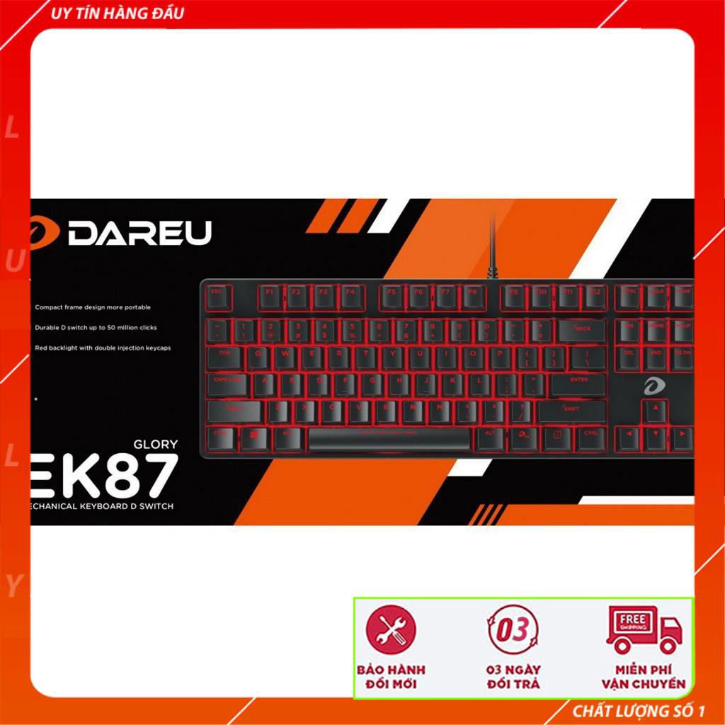 Bàn phím cơ Dareu EK87 - Mã cũ DK87 - Đèn led màu đỏ - Thay được keycap - Bảo hành 24 tháng - Lỗi 1 đổi 1