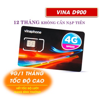 [Xả Kho] [ Sim Vina D500 D900 4G ] - 12 tháng tốc độ cao - Gọi miễn phí nội mạng0