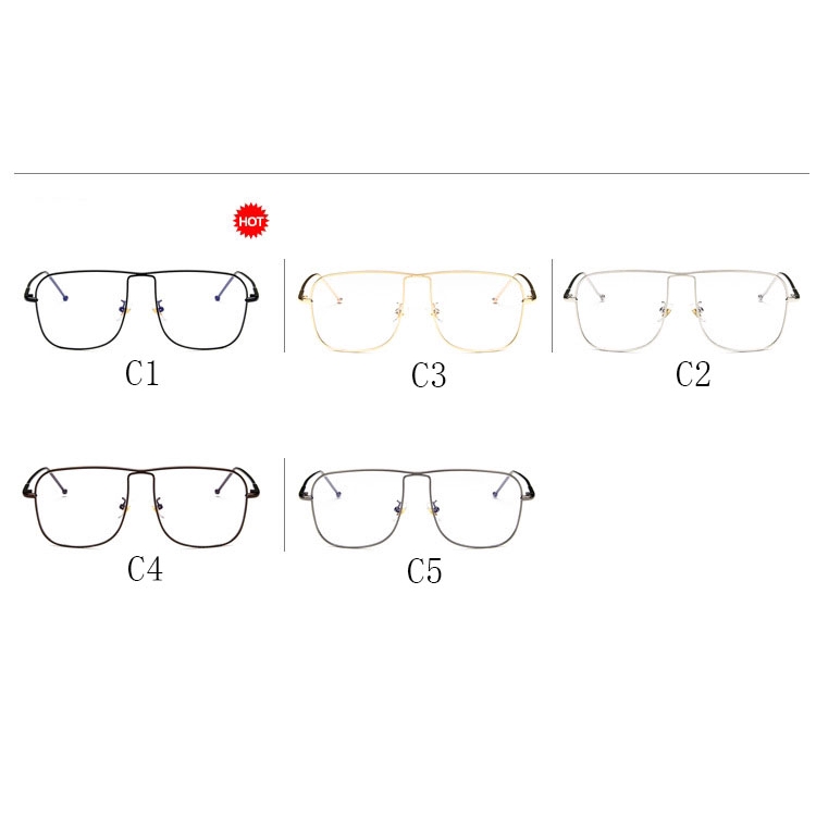 Kính mát gọng vuông cỡ lớn làm bằng kim loại phong cách thời trang Hàn Quốc dành cho nam/ nữ | BigBuy360 - bigbuy360.vn