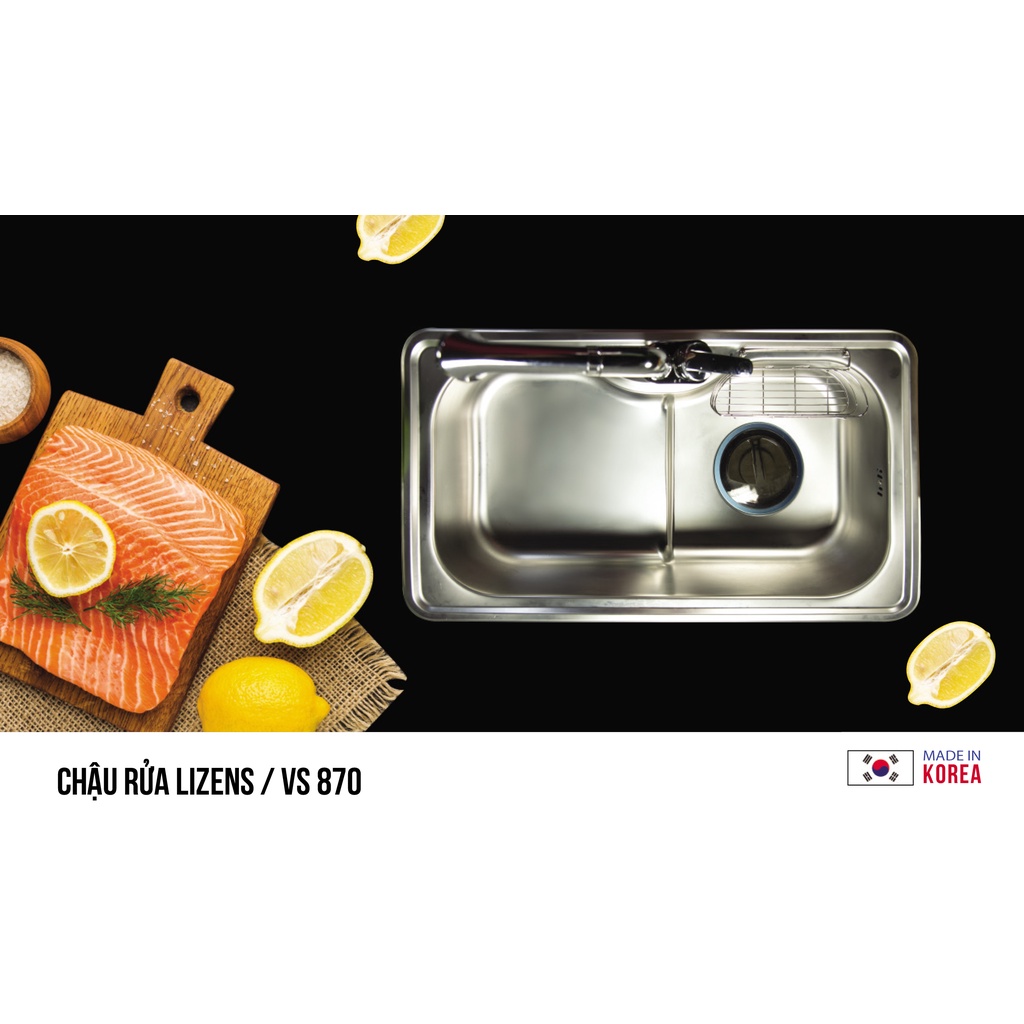 Chậu rửa bát 1 hố Hàn Quốc LIZENS VS 870