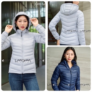 Áo phao nữ có mũ Laroma, siêu nhẹ, trần bông