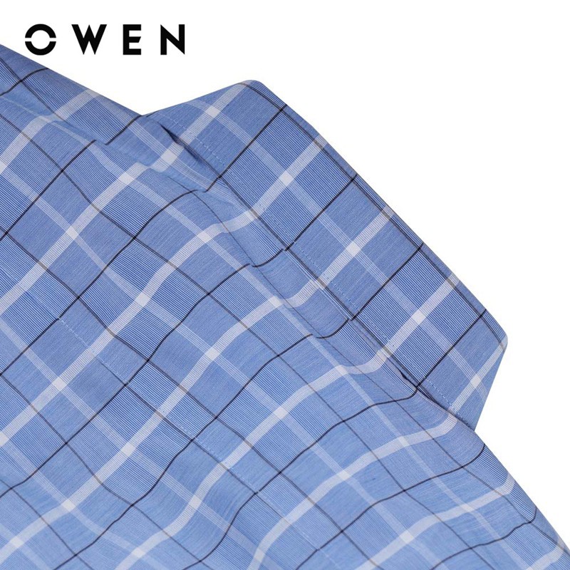 Áo Sơ mi dài tay nam Owen Sợi sen Regularfit màu xanh - AR91483DT | BigBuy360 - bigbuy360.vn
