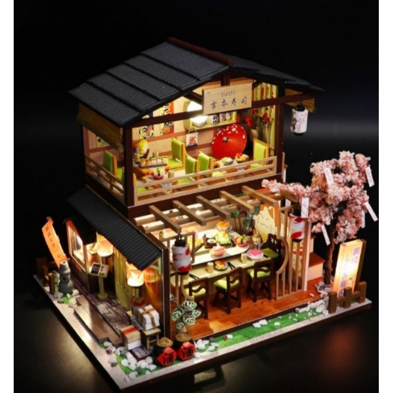 Mô hình nhà gỗ DIY - Tiệm sushi