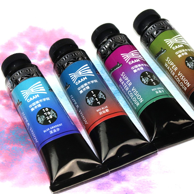 Màu nước tách lớp Super Vision - Thị Tước CAAM full bộ, full tuýp, halfpan tách lớp, khoáng thạch