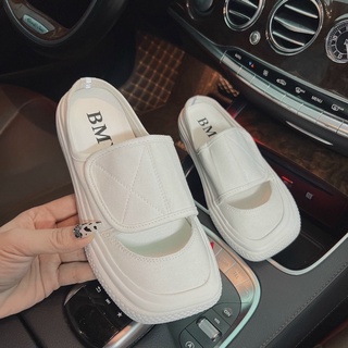 Bata sục mũi vuông quai dán hở gót 2cm