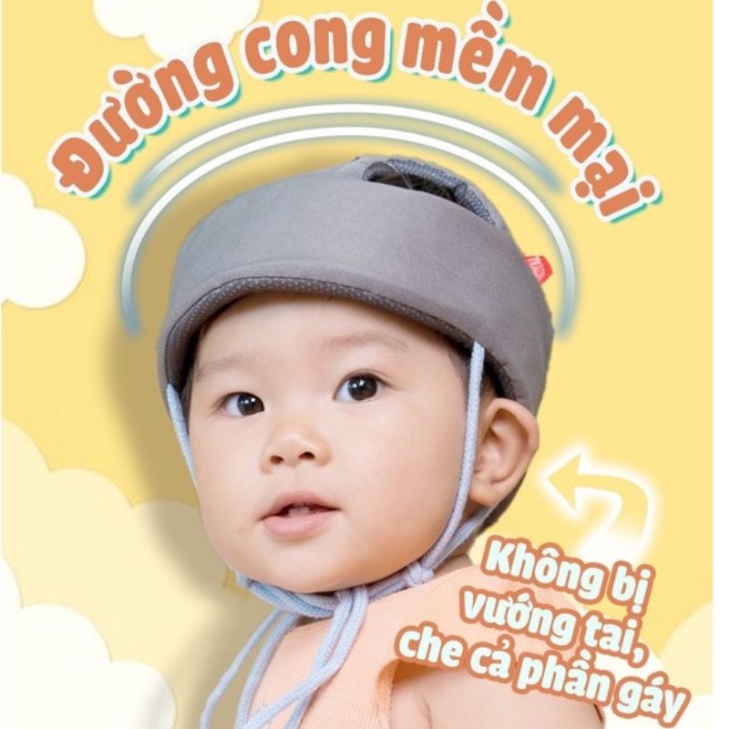 Nón bảo vệ đầu  Royal cho bé tập bò, tập ngồi, tập đi - Mũ bảo hiểm bảo vệ đầu bé an toàn, thoáng khí hàng Việt Nam