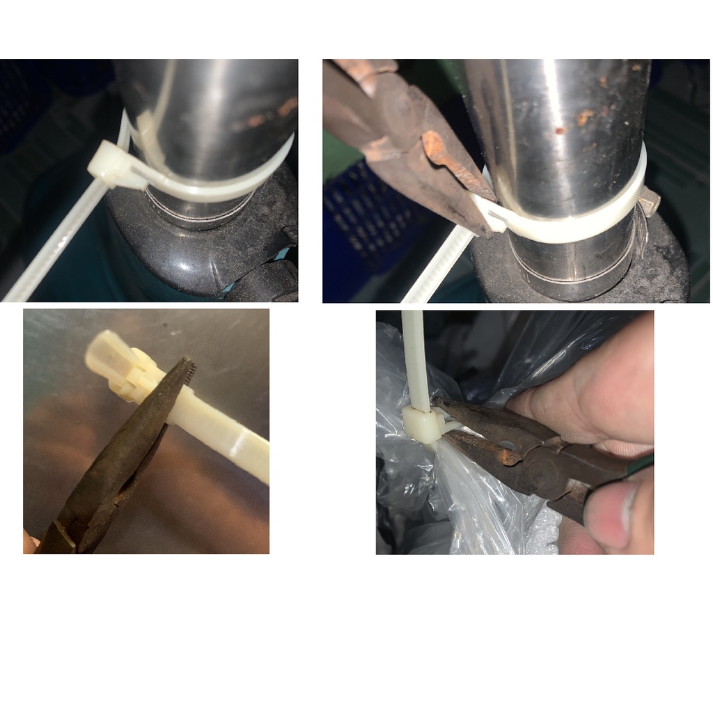 Túi 100 Dây rút Trắng 7x300mm tháo mở bằng kềm nhọn (không dùng lực tay)