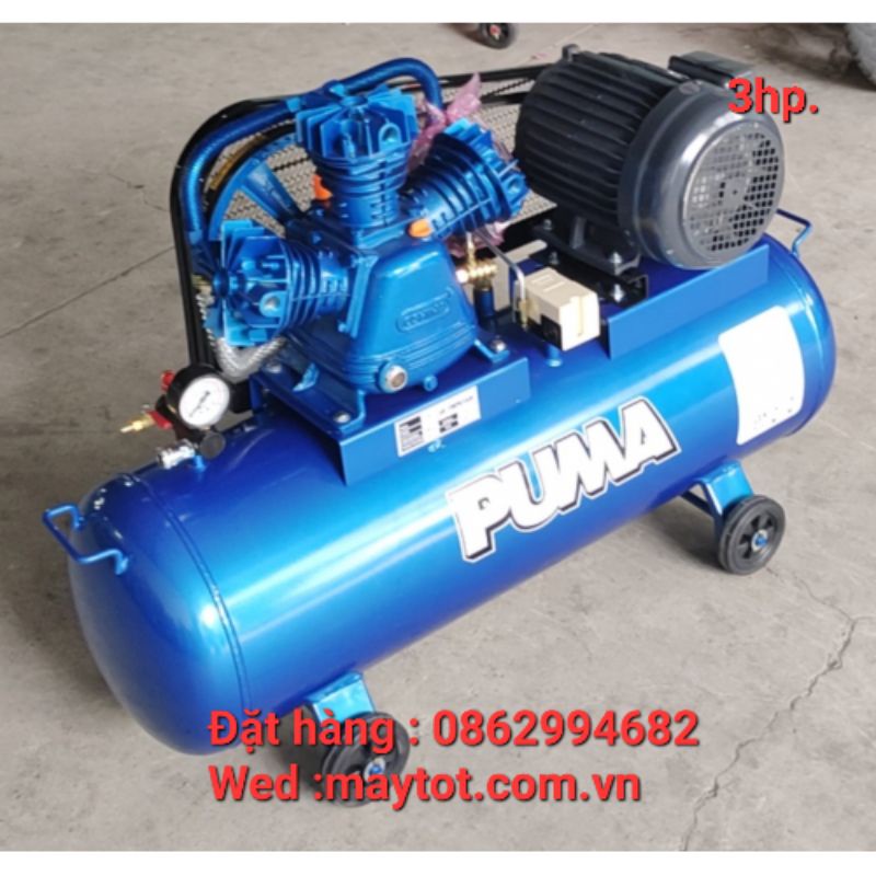 Máy nén khí puma 3hp thể tích bình 100lit