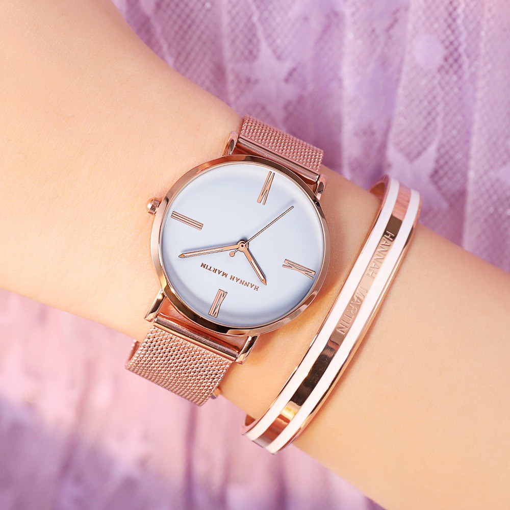 Đồng hồ nữ Hannah Martin chính hãng - model HM - 3801wf - dây thép không gỉ - bảo hành 1 năm | BigBuy360 - bigbuy360.vn