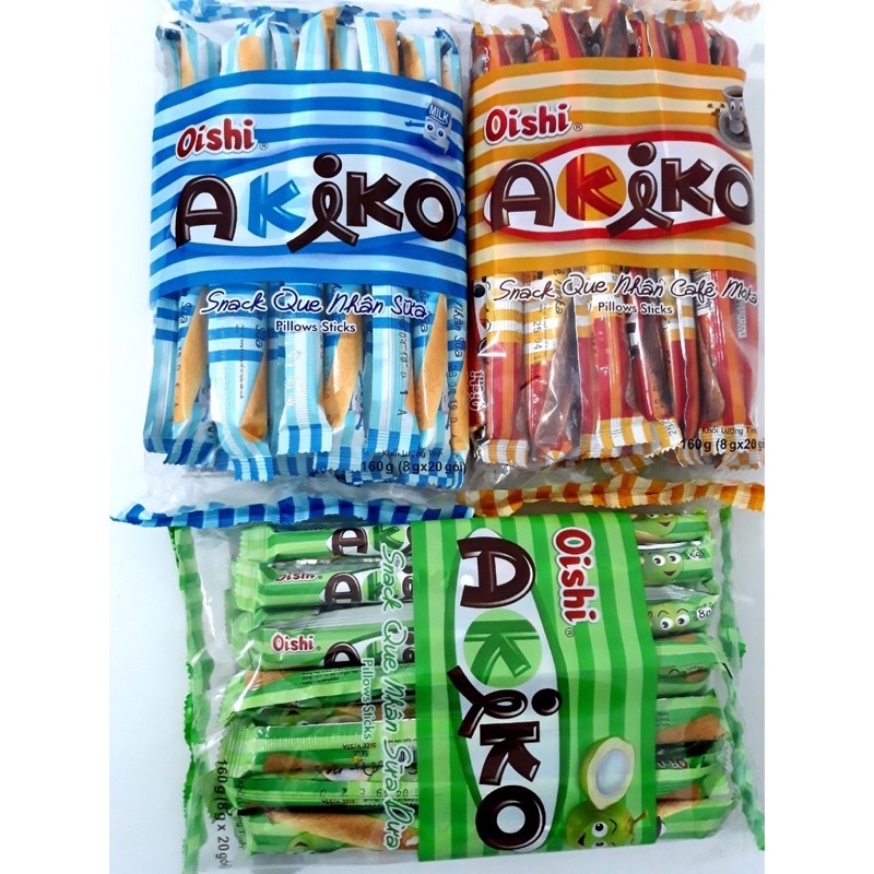 Bánh Akiko snack que oishi đủ các vị