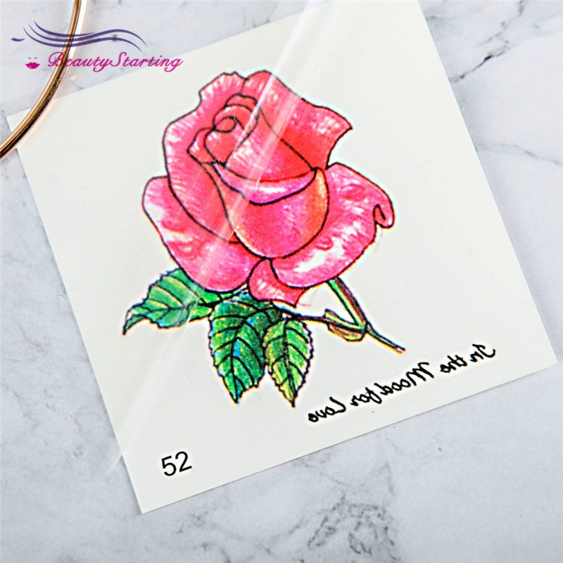 Bộ 52 hình xăm dán hoa hồng chống nước quyến rũ