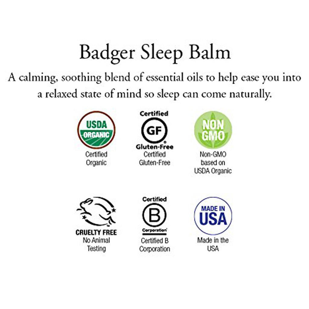 Sáp dầu hữu cơ giúp ngủ ngon BADGER Sleep Balm organic giúp dễ ngủ an toàn cho người lớn và trẻ em - 21g 56g