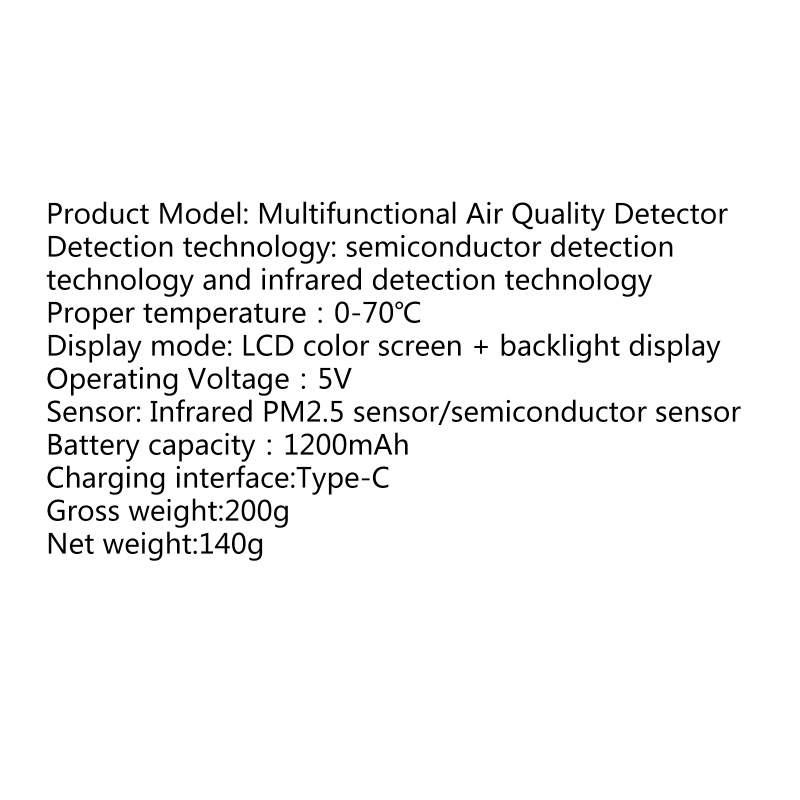 Thiết Bị Kiểm Tra Chất Lượng Không Khí CO2 Formaldehyde / HCHO TVOC PM2.5