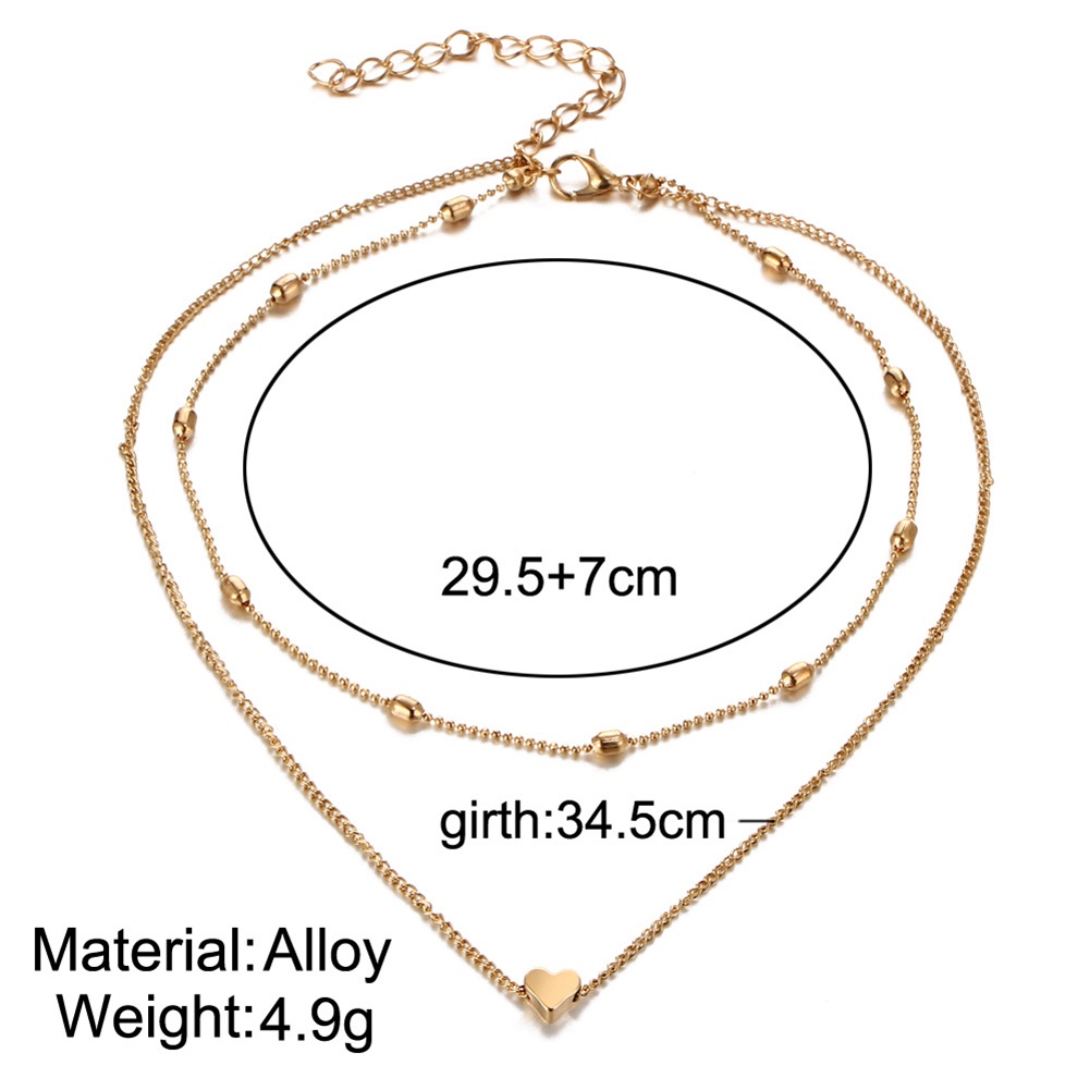 Vòng Cổ Choker Hai Lớp Mặt Hình Trái Tim Thời Trang Cho Nữ 2017