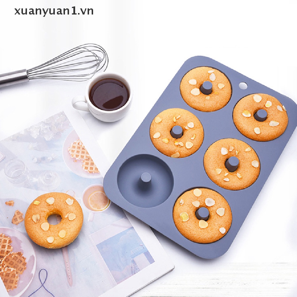 1 Khuôn Silicon Làm Bánh Donut 6 Lỗ Tiện Dụng
