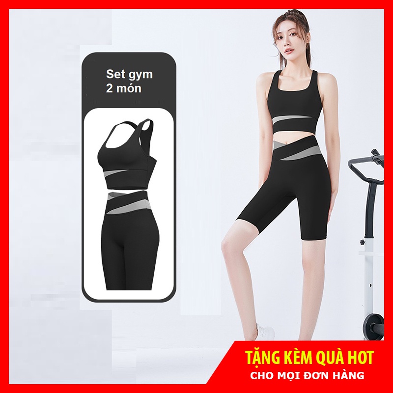 Set đồ thể thao tập Gym Yoga nữ 2 món phong cách vải thun lạnh co dãn 4 chiều, bộ đồ tập gym nữ cá tính GYM Fashion