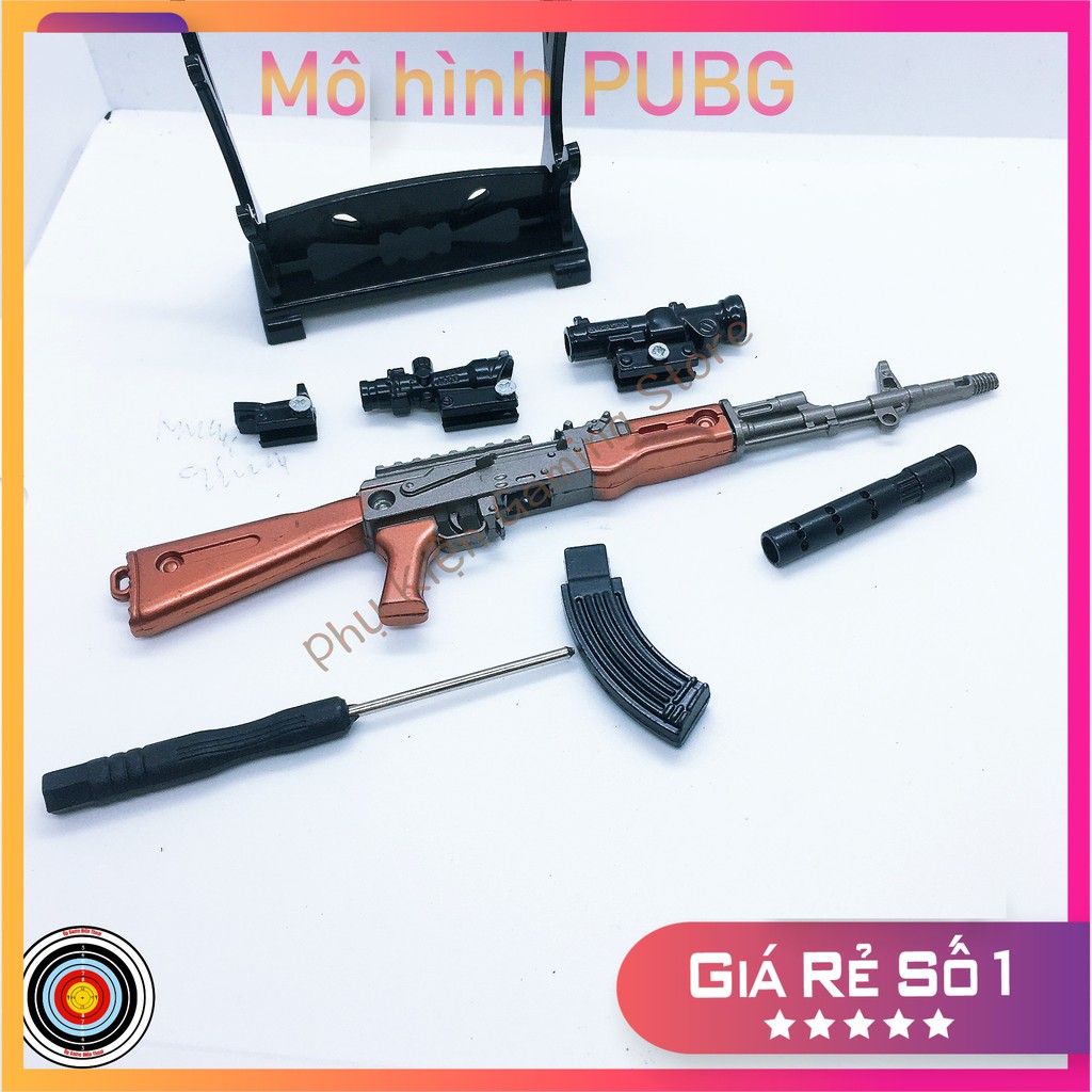 Mô hình súng pubg kim loại lắp ráp AKM Original dài 20cm mô phỏng giống thật trong game