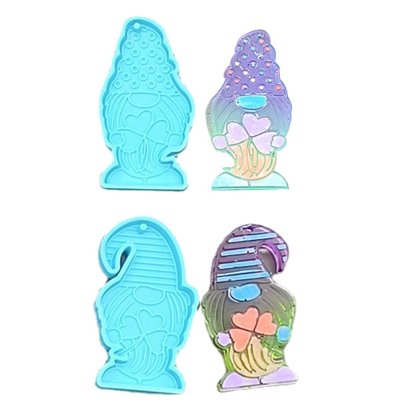 Khuôn Silicone Làm Móc Khóa Resin Hình Hoạt Hình Đáng Yêu DIY