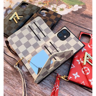 Ốp Vuông LV Da kèm ví đựng tiền cao cấp , Tặng Dây Cho iPhone 6-XSMAX , iphone 11 Giá Rẻ