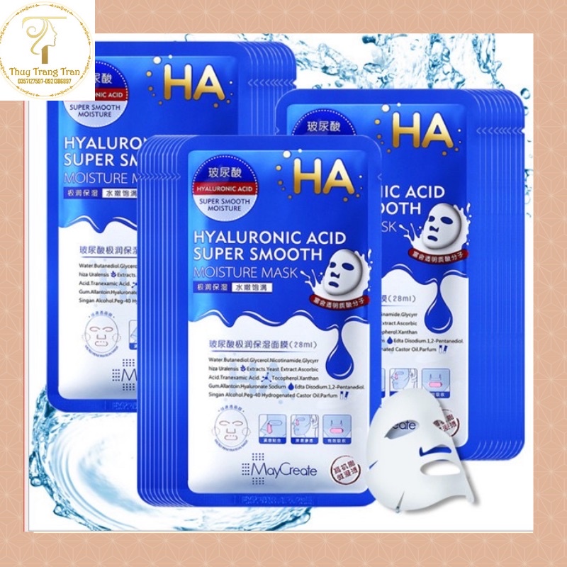 Mặt Nạ Dưỡng Ẩm Trắng Da HA Hyaluronic Acid Maycreate PL4