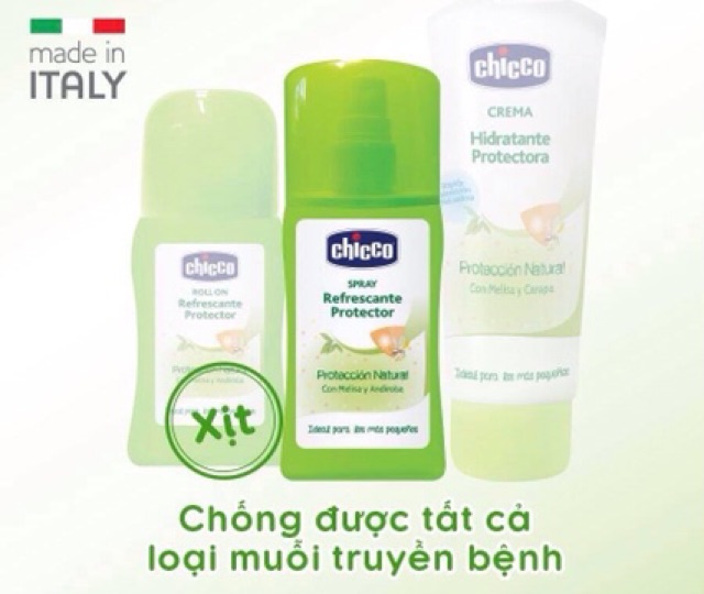 Kem, xịt chống muỗi Chicco Extra 100ml [ babyboo]