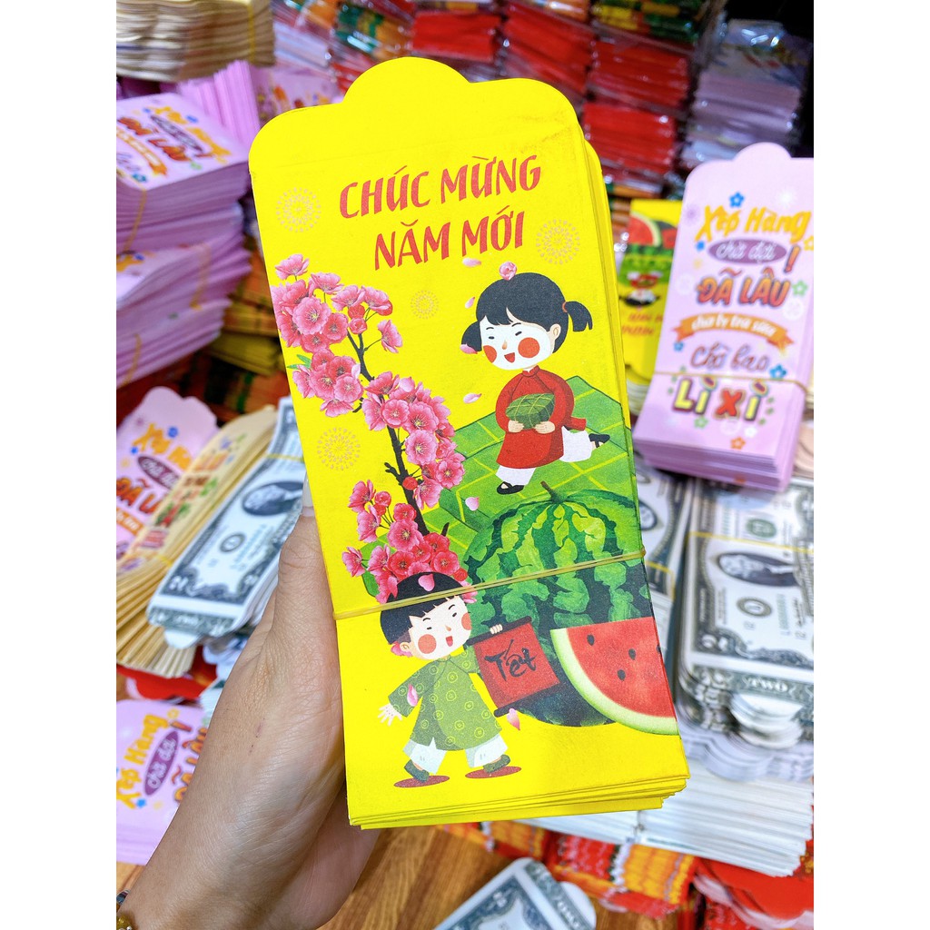 Combo bao Lì Xì 2023 Hot Nhất + tặng kèm túi nilong chia set