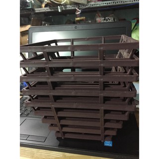5 chậu nhựa giả gỗ vuông 16cm