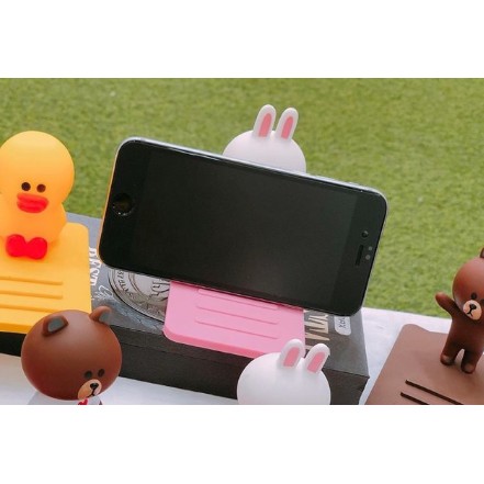 Kệ để điện thoại trên bàn taplo xe hơi xoay 360 độ hình gấu brown thỏ cony thỏ line