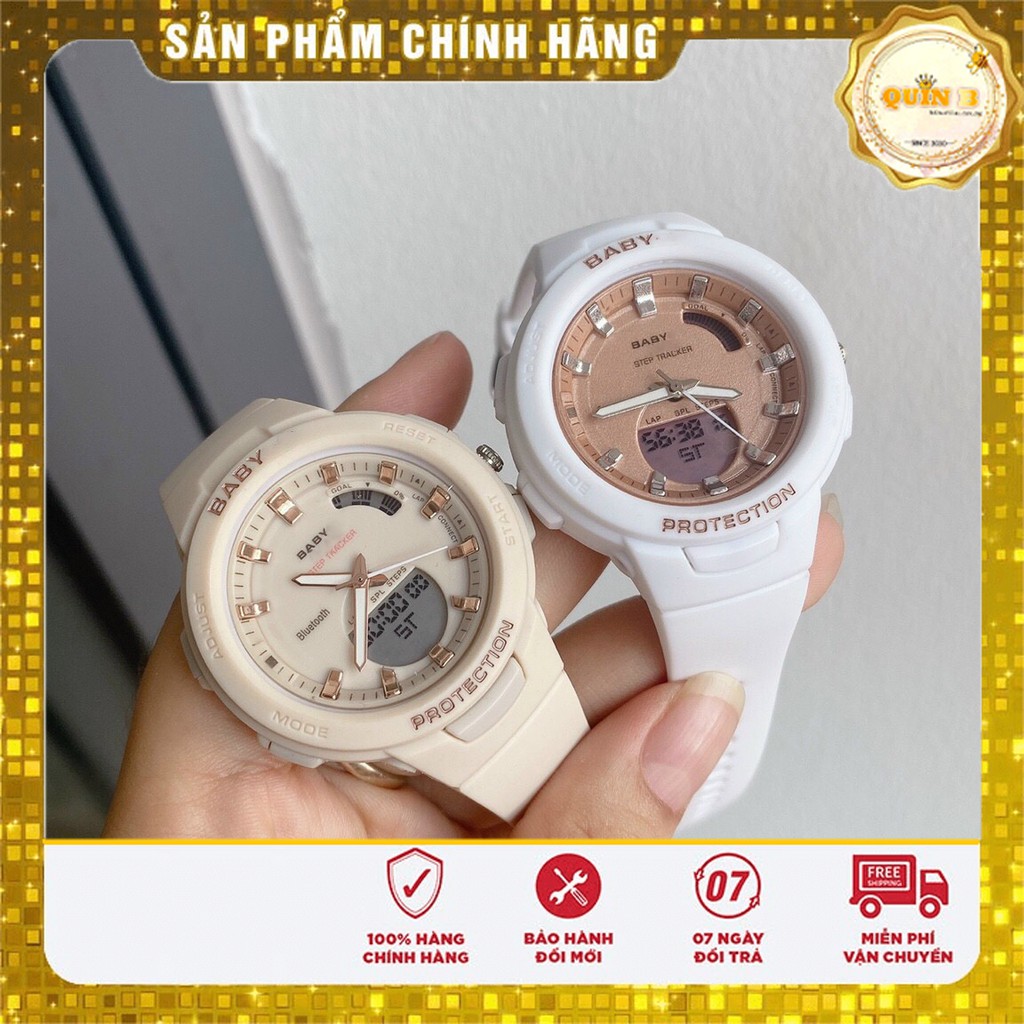 Đồng hồ thể thao kim điện tử nữ BABY_BGS100 màu trắng chống sốc