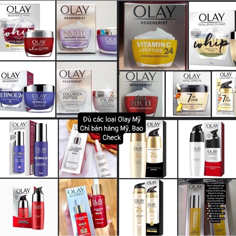 [Hàng Mỹ Bao Check] Kem Olay Trắng,Olay Mỹ Regenerist Collagen Peptide 24 Mỹ dưỡng da chống lão hóa, tái tạo da48g